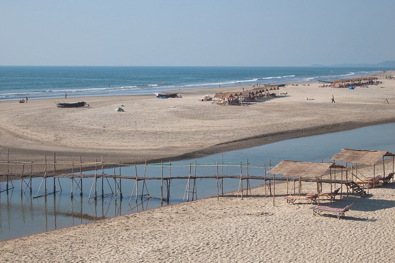 Scenic view of Mandrem Beach, Goa
