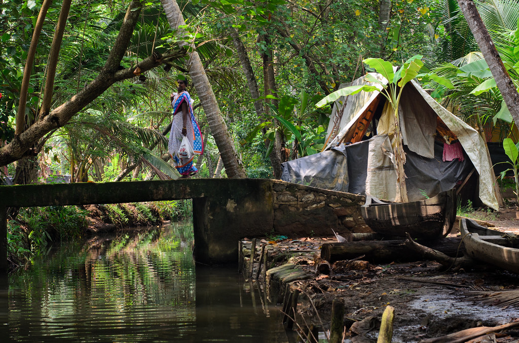 Scenic view of Ashtamudi Lake, Kerala