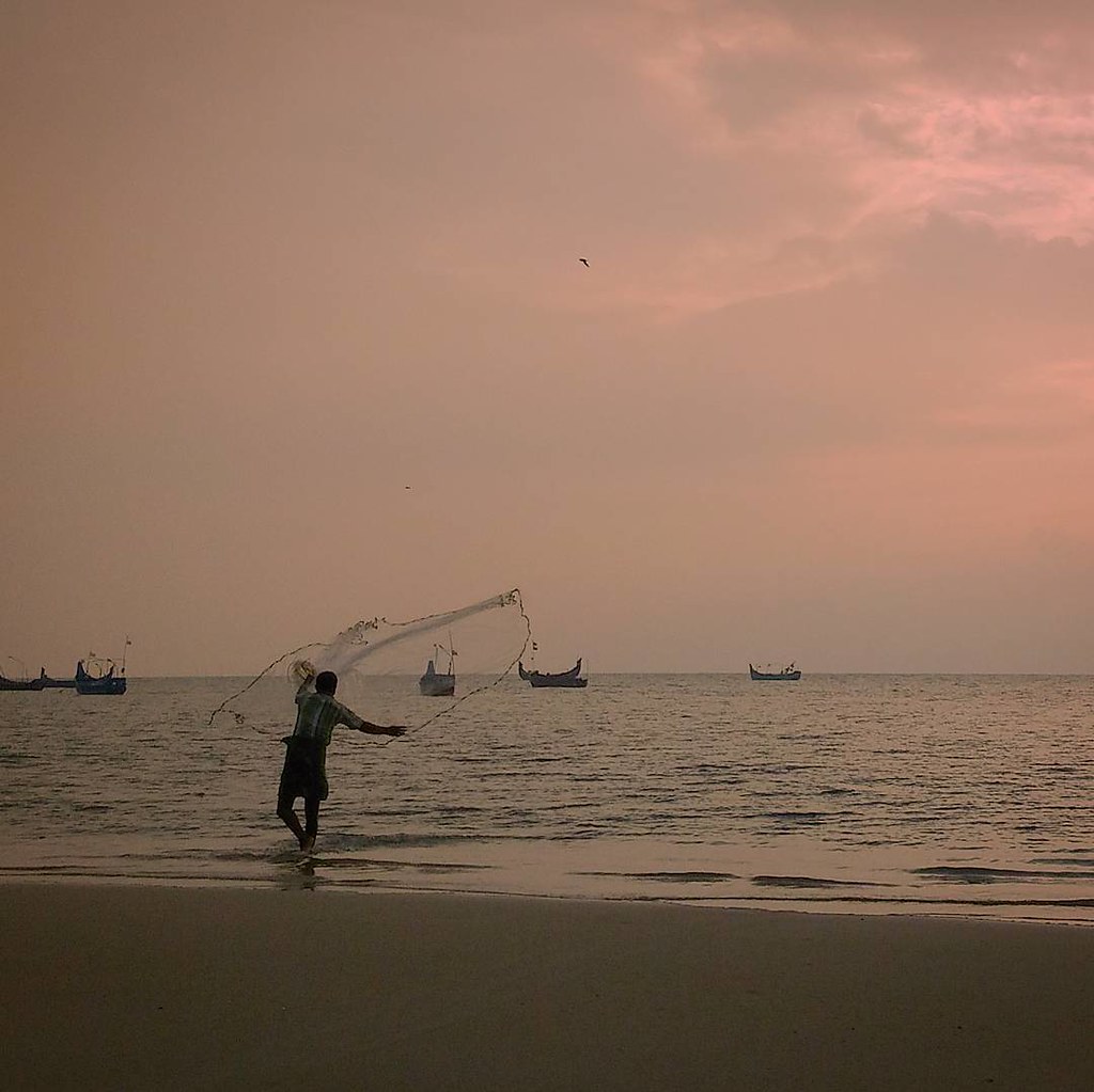 Scenic view of Marari Beach, Kerala
